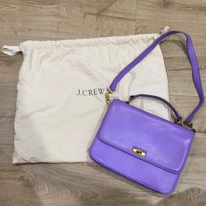 Purple leather jcrew hand bag